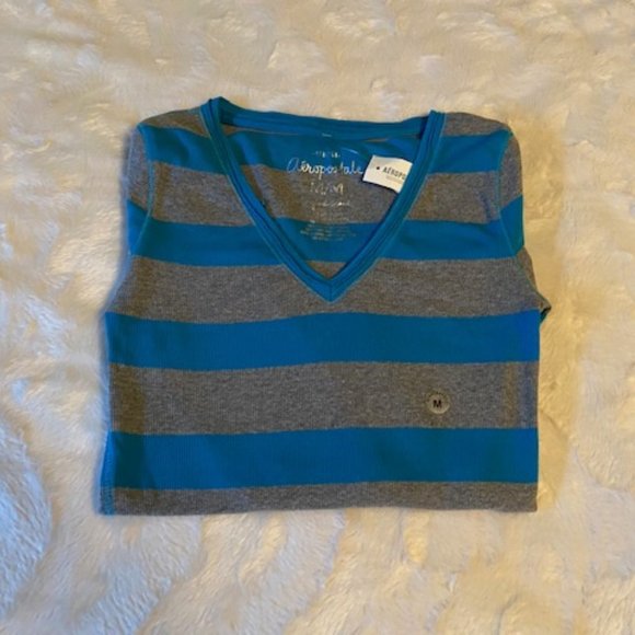 2/$40 Aeropostale Striped Stretch Sweater Ladies Size M NWT - Picture 1 of 8